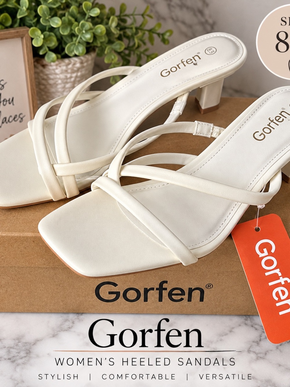 Women's white Strappy Heeled Sandals
